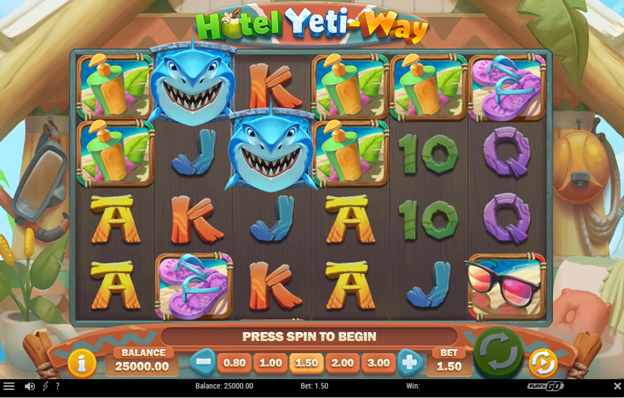 Hotel Yeti-Way Slot Gameplay Screen